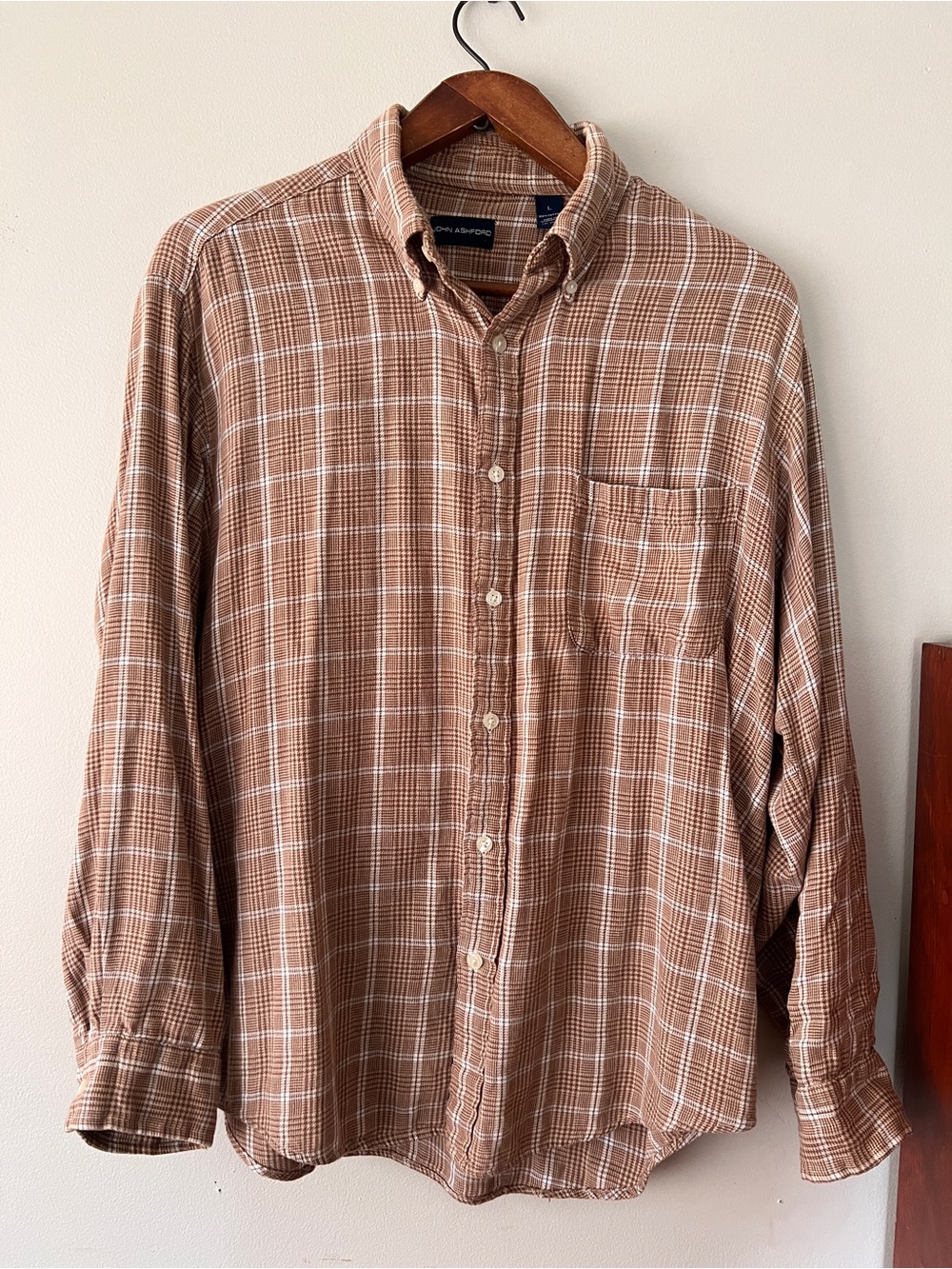John Ashford Brown Plaid Button-Down Shirt